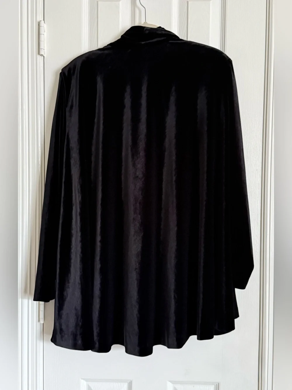 Alex Evenings Black Velvet Open Front Cardigan Women's 3X Minimalist Formal USA